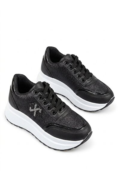 Nubbock Soft Step Women's Soft Sole Black and White Sports Shoes Nk4180
