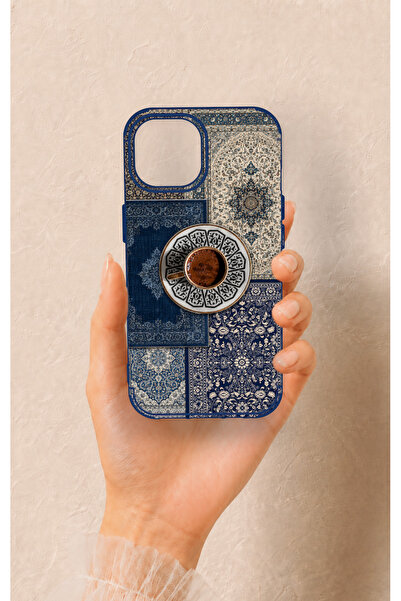 Vip Case iPhone 15 Uyumlu Türk Kahvesi ve Kilim Desenli Silikon Kılıf