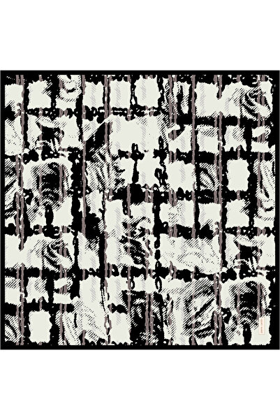 Pierre Cardin Black 90X90 Silk Crepe Satin Scarf