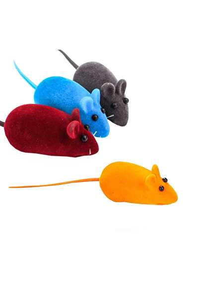 Mixpet Colorful Suede Cute Mouse Cat Toy 6 cm 4 Pcs