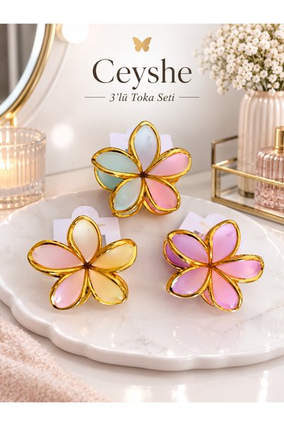 CeyShe Pinterest Set of 3 Lotus Colored Buckles |   Kıskaç Large Latch Buckle Gift Set School Buckle Teen Buckle