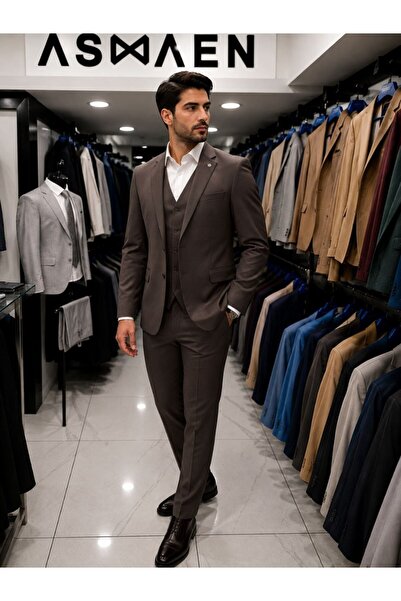 BS BLACK SMOKİN Erkek Regular Fit Yelekli Takım Elbise
