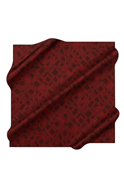Aker Bordo 90X90 İpek Krep Saten Eşarp