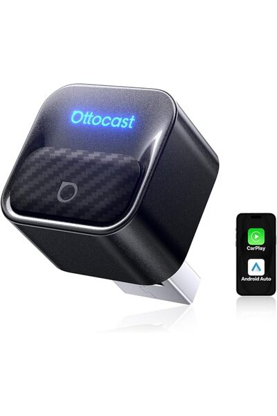 Ottocast محول لاسلكي صغير 2 في 1 لـ CarPlay و Android Auto بتصميم مكعب صغير