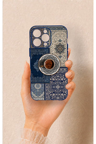 Vip Case iPhone 14 Pro Max Uyumlu Türk Kahvesi ve Kilim Desenli Silikon Kılıf