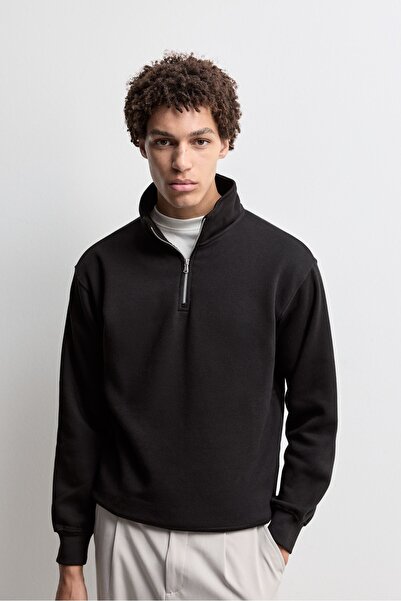 LEFTIES Dik yaka fermuarlı sweatshirt