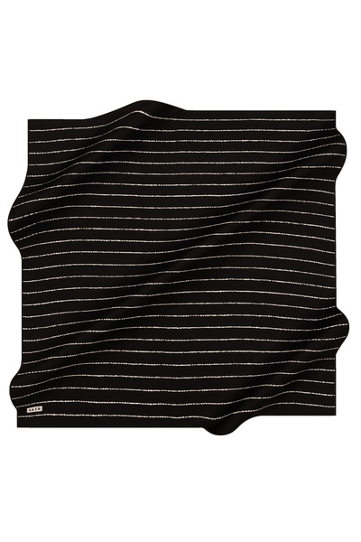 Aker Black 90X90 Silk Crepe Satin Scarf