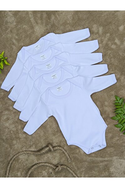 LİFA KİDS 5'li Uzun Kollu Ekonomik Kız Erkek Bebek Zarf Yaka Çıtçıtlı Body At...