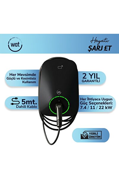 Home Master 22 kW Güçlü Ev Şarj Cihazı 5mt. Dahili Kablo IP55 Koruma Seviyesi ile