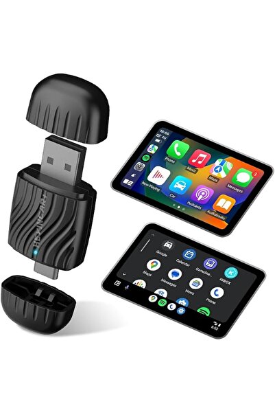 GENERAL محول لاسلكي 2 في 1 لـ CarPlay و Android Auto، سهل التوصيل والتشغيل، ب...