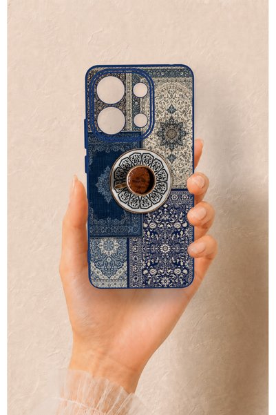 Vip Case Redmi Note 13 4g Compatible Turkish Coffee and Kilim Patterned Silic...