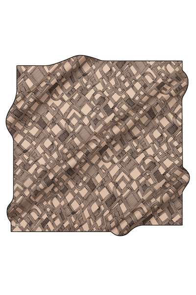 Aker Black 90X90 Silk Crepe Satin Scarf