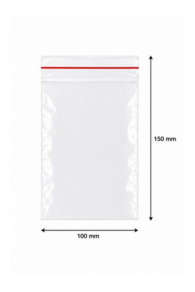 INATECH Set 100 buc Pungi cu Fermoar Ziplock, 100 x 150 mm, 40 my, Transparent