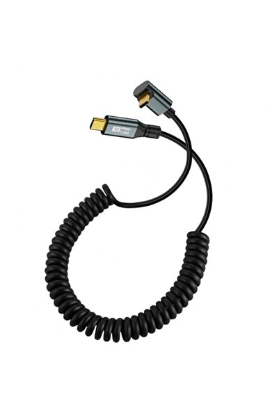 AZONEE كابل USB-C USB4 ملفوف، 20 جيجابت في الثانية، 100 واط، 8K، بزاوية 90 در...