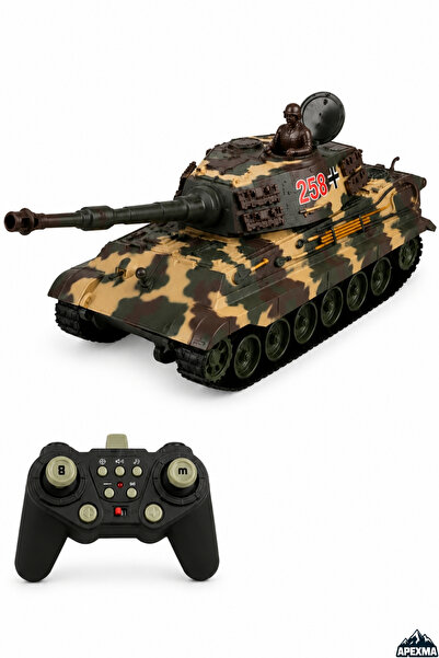 Apexma Oyuncak 2.4GHz Uzaktan Kumandalı Paletli Rc Tank Şarjlı Işıklı Sesli G...