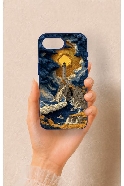 Vip Case iPhone 16E Compatible Lighthouse Pattern Silicone Case