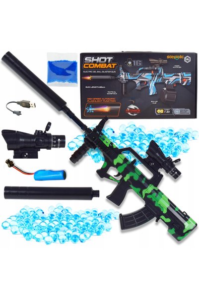 Skleplolki Pușcă/Pistol cu bile de gel 7-8 mm, electric 2 moduri, acumulator ...