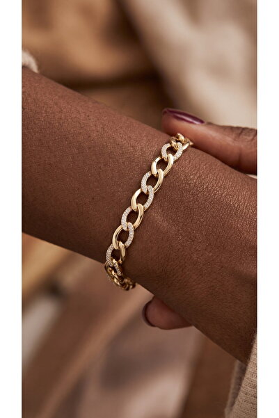 XUPING JEWELRY Altın Kaplama Zirkon Taşlı Sıralı Bileklik