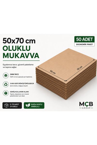 Mçb Group 2mm Oluklu Mukavva Karton 70x100 Cm 50 Li Paket Proje Kartonu
