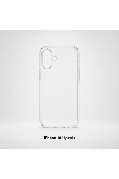 iPhone 16 Uyumlu Şeffaf Silikon Telefon Kılıfı