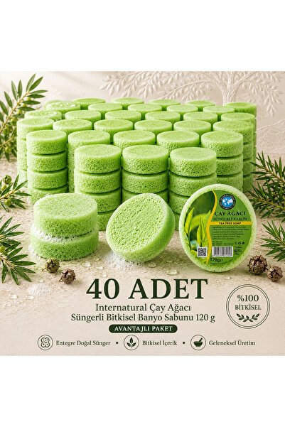 Dermolive Internatural Tea Tree Sponge Herbal Bath Soap 40 Pack (40 X 120 g)