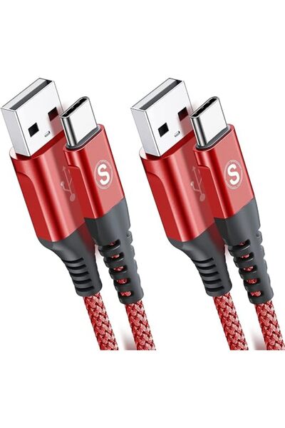 GENERAL كابل sweguard من النوع C [عبوة من قطعتين، 1 متر]، سلك USB-C مجدول من ...