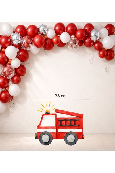 Sinek Kupası Tasarım Boy's Firefighter Themed Standing Board (38 cm) Birthday...