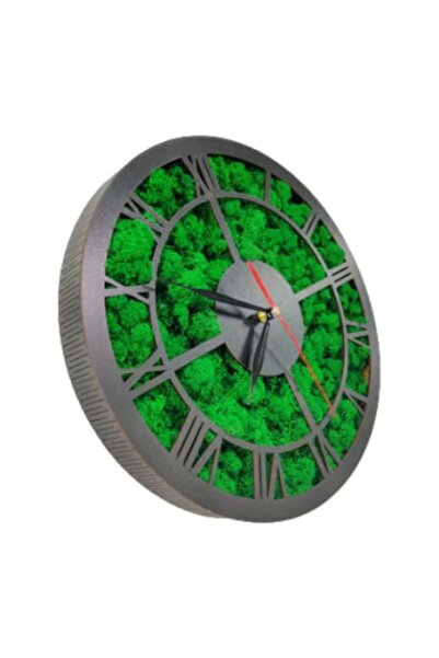 OEM Wall Clock with Stabilized Lichens – Handmade ArtFelea