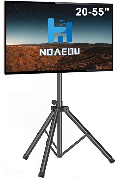 NOAEOU حامل تلفزيون ثلاثي القوائم 20-55 بوصة قابل لتعديل الارتفاع والإمالة VE...