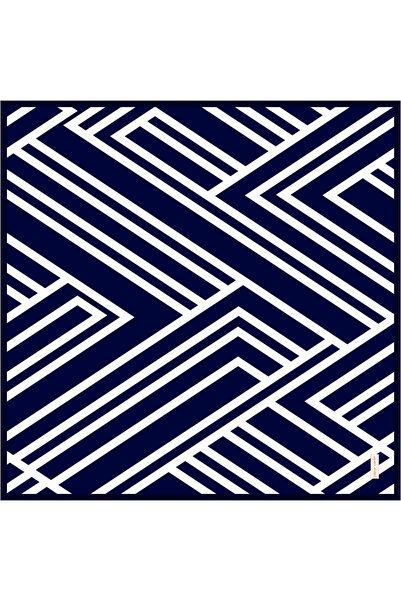 Pierre Cardin Navy Blue 90X90 Silk Crepe Satin Scarf