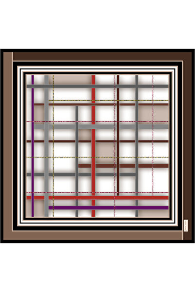 Pierre Cardin Brown 90X90 Silk Crepe Satin Scarf