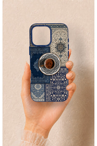 Vip Case iPhone 16 Pro Max Uyumlu Türk Kahvesi ve Kilim Desenli Silikon Kılıf