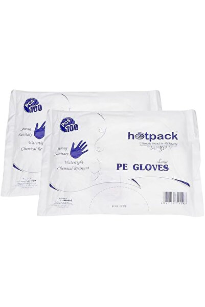 Hotpack قفازات بلاستيكية شفافة للاستخدام مرة واحدة للطعام والمطبخ، عبوة من 10...