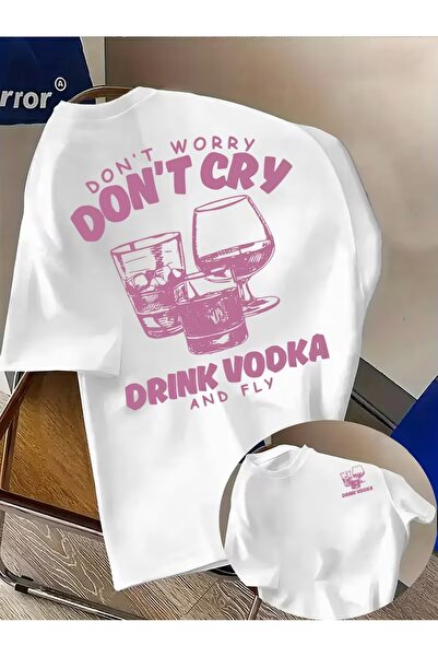 AEMİ Unisex Dont Cry Printed Oversize Crew Neck T-Shirt