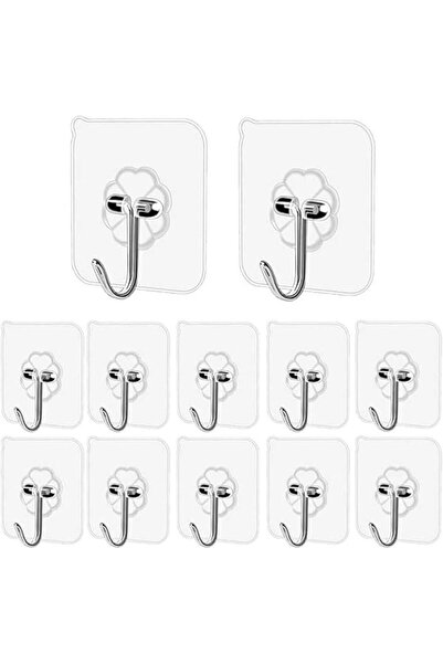 McMola Self Adhesive Hooks,12 PCS Heavy Duty Door Wall Adhesive Hooks for Kit...