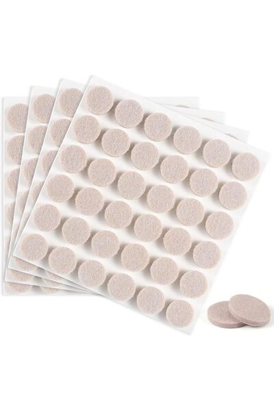 KASTWAVE 144-Pack Beige Felt Furniture Pads 22mm - 5mm Thick Self-Adhesive Ch...