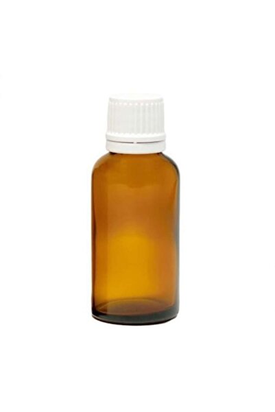 OEM Flacon din sticlă chihlimbarie cu pipetă, capac alb cu pipetă, 30ml