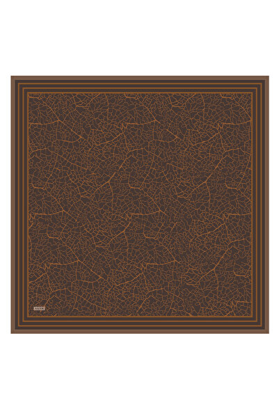 Aker Kahverengi 90X90 İpek Krep Saten Eşarp