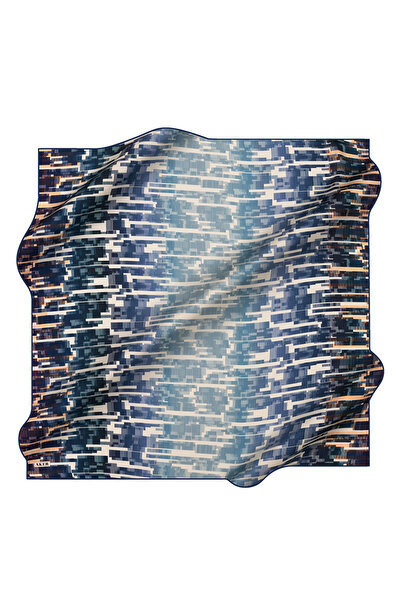 Aker Blue 90X90 Silk Twill Scarf