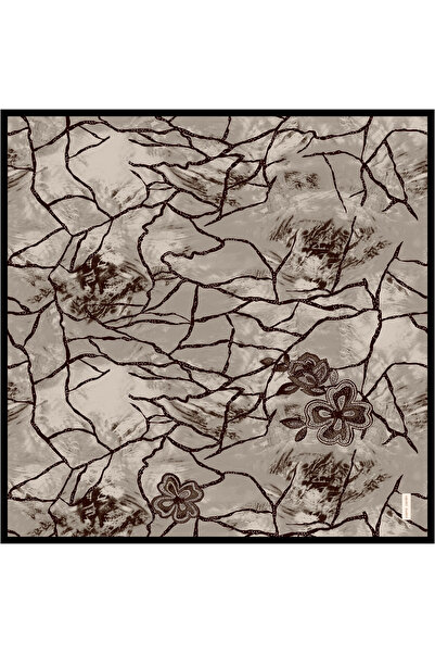 Pierre Cardin Brown 90X90 Silk Crepe Satin Scarf