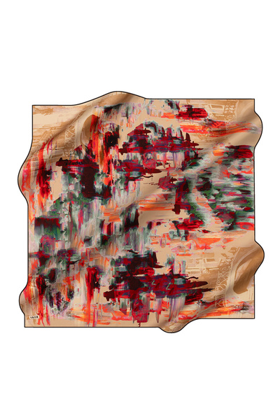 Aker Yellow 90X90 Silk Crepe Satin Scarf