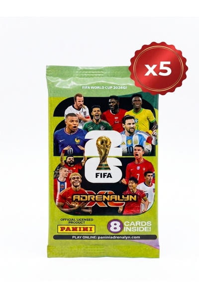 Panini FIFA World Cup 2026 Adrenalyn XL 5 Kart Paketi (80 Kart)