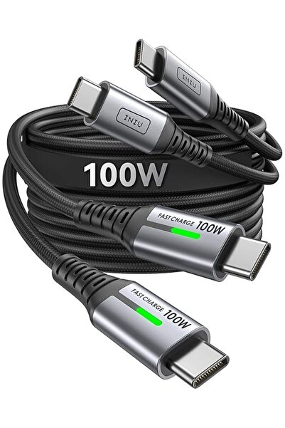 iniuniu كابل INIU نوع C بطول 1 متر، عبوة من قطعتين، كابل شحن سريع USB C بقوة ...