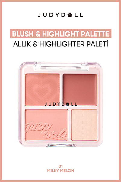 JUDYDOLL Blush & Highlight Palette 4'lü All In One Allık ve Aydınlatıcı Palet...