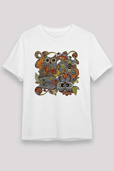 Darkhane Owl White Unisex T-Shirt T-Shirt