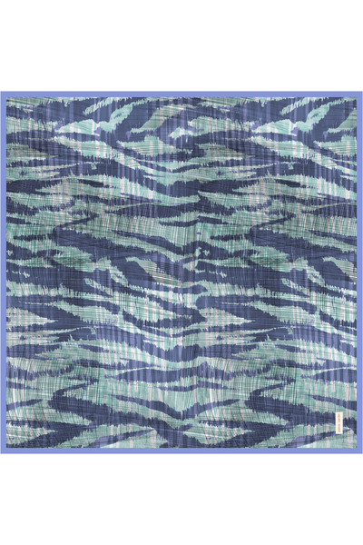 Pierre Cardin Blue 90X90 Silk Crepe Satin Scarf