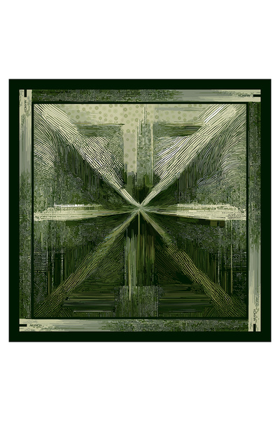 Arancia Green 90X90 Silk Twill Scarf