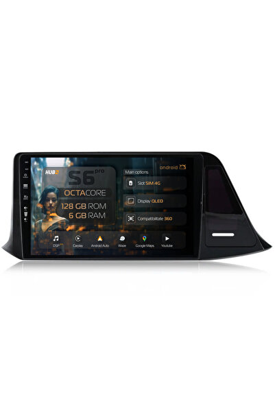 HUB64 Navigație Android Toyota CHR (2016-2020), 6GB RAM, CarPlay și Android A...