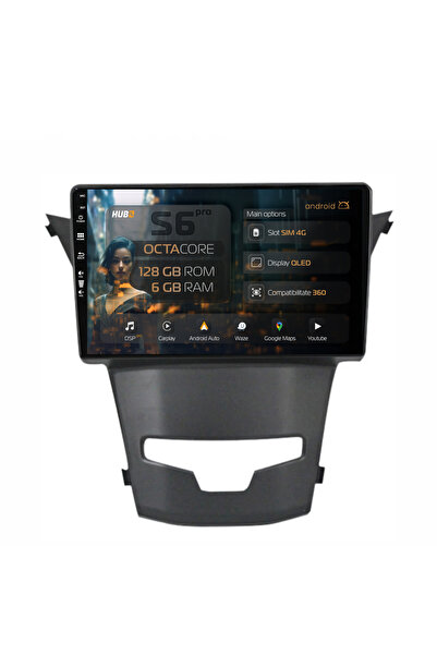 HUB64 Navigație Android Ssangyong Korando (2013-2019), 9 inch, 6GB RAM, CarPl...
