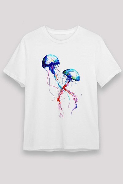 Darkhane Sea Creatures White Unisex T-Shirt T-Shirt